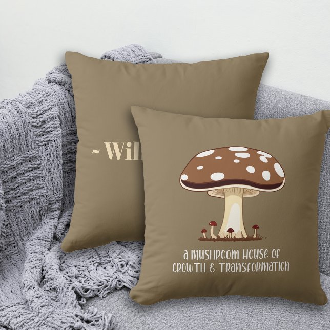 Fall Aesthetics Mushroom Inspired Positive Vibes Cushion (Creator Uploaded)