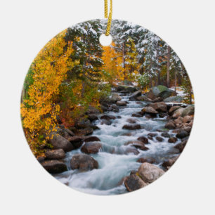 Fall along Bishop creek, California Ceramic Tree Decoration
