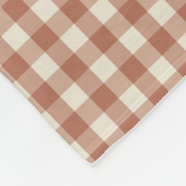 Fall Amaro on Panna Cotta Gingham - plaid pattern. Fleece Blanket (Corner)