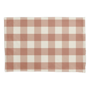 Fall Amaro on Panna Cotta Gingham - plaid pattern. Pillowcase