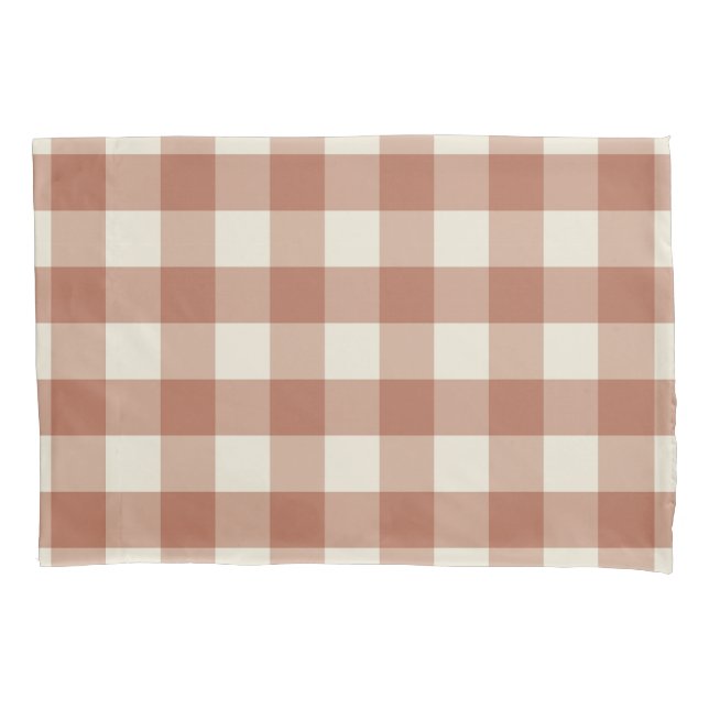 Fall Amaro on Panna Cotta Gingham - plaid pattern. Pillowcase (Front)