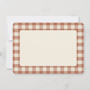 Fall Amaro on Panna Cotta Gingham - plaid pattern. Thank You Card