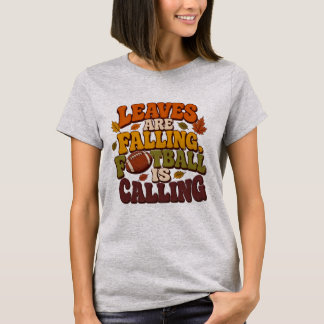 Fall and Football Women T shirt Design