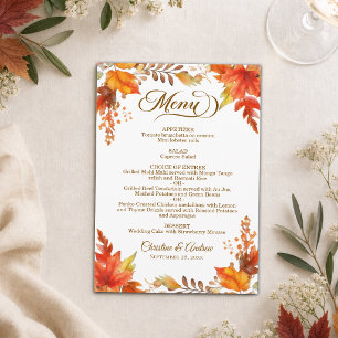 Fall and Love Boho Floral Wedding Menu