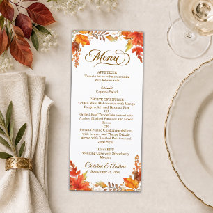 Fall and Love Boho Floral Wedding Menu