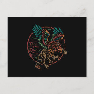 Fall and Rise Colourful Eagle Postcard