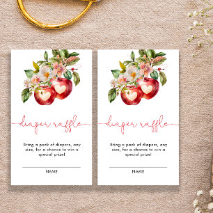 Fall Apple Baby Shower Diaper Raffle Enclosure Card