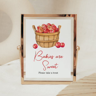 Fall Apple Basket Baby Shower Babies are Sweet Poster