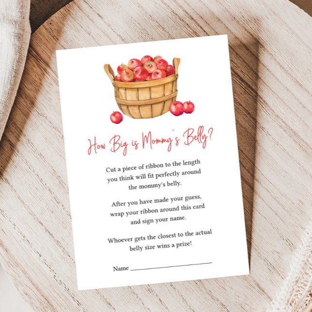 Fall Apple Basket Baby Shower How Big Is Game (Apple Baby Shower Game)