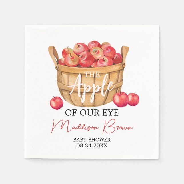 Fall Apple Basket Baby Shower Napkin (Front)