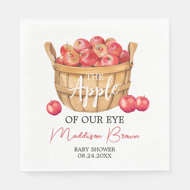 Fall Apple Basket Baby Shower Napkin (Front)