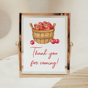 Fall Apple Basket Baby Shower Thank you for Coming Poster