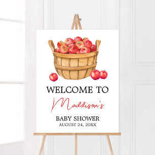 Fall Apple Basket Baby Shower Welcome Poster