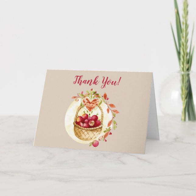 Fall Apple Basket Thank You Card (Front)
