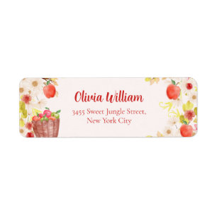 Fall Apple Gardening Baby Shower Return Address
