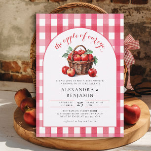 Fall Apple Harvest Boho Rustic Couple Baby Shower Invitation