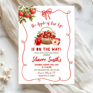 Fall Apple of my eye baby shower invitation
