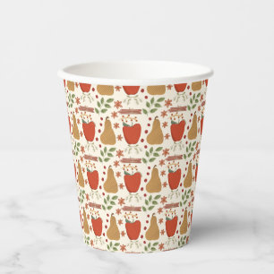 Fall Apples and Pears Rustic Paper Cups