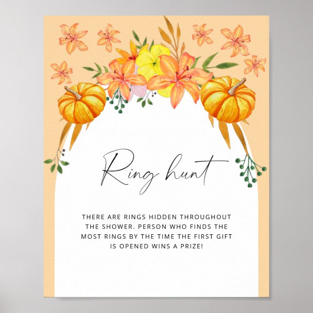 Fall arch - ring hunt bridal shower game poster (Front)