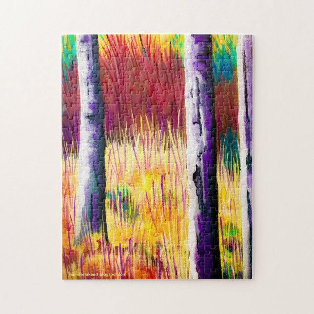 Fall Aspen Abstract Puzzle (Vertical)
