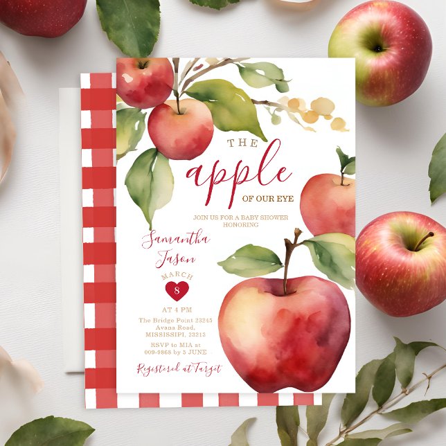Fall Autumn Apple of my Eye Baby Shower Invite  (Creator Uploaded)