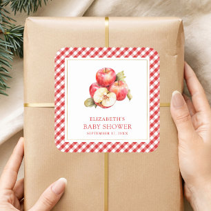 Fall Autumn Apple Of Our Eye Baby Shower Square Sticker