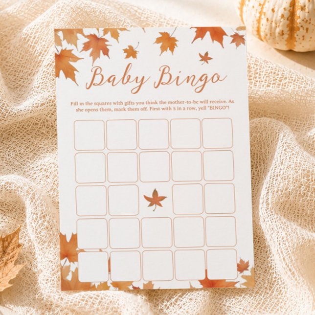 Fall Autumn Baby Shower Bingo Game Card (Creator Uploaded)
