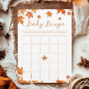 Fall Autumn Baby Shower Bingo Game Card