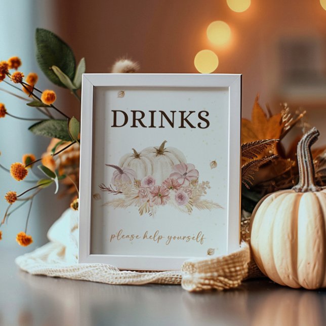 Fall Autumn Baby Shower Drinks Sign (Creator Uploaded)