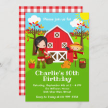Fall Autumn Barnyard Birthday Black Hair Girl