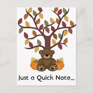Fall Autumn Bear Design Postcard