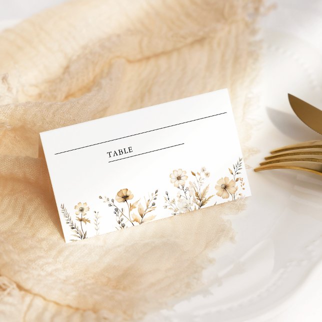 Fall Autumn Boho Wildflower Wedding Place Card (Creator Uploaded)