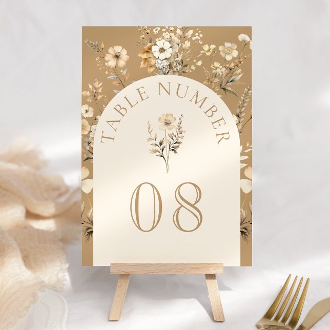 Fall Autumn Boho Wildflower Wedding Table Number (Creator Uploaded)