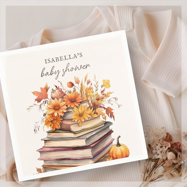Fall Autumn Book Themed | Baby Shower  Napkin (Creator Uploaded)