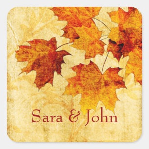 fall autumn brown leaves envelope seal