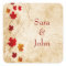 fall autumn brown leaves wedding favour stickers