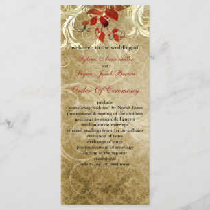 fall autumn brown leaves wedding program programme