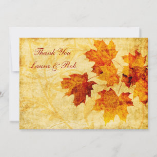 fall autumn brown wedding Thank You Invitation