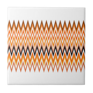 Fall Autumn Colour Chevron Pattern Tile