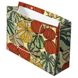 Fall Autumn Colourful Pumpkins Large Gift Bag