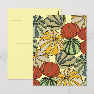 Fall Autumn Colourful Pumpkins Postcard