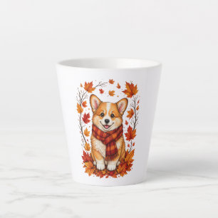 Fall Autumn Corgi Dog Cosy Latte Mug