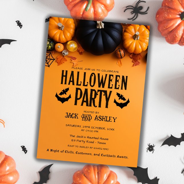 Fall Autumn Costume Party Pumpkin Halloween Invitation (Creator Uploaded)