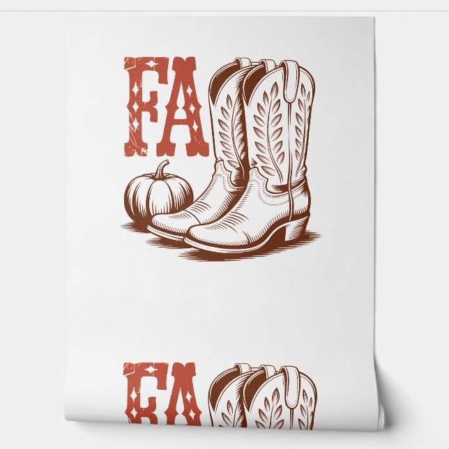 Fall Autumn Cowgirl Pumpkin Wallpaper (Unrolling)