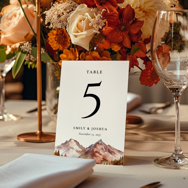 Fall Autumn Elegant Wedding Table Card (Creator Uploaded)