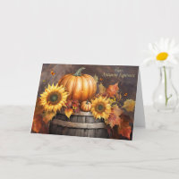 Fall Autumn Equinox with Pretty Foliage Pumpkin