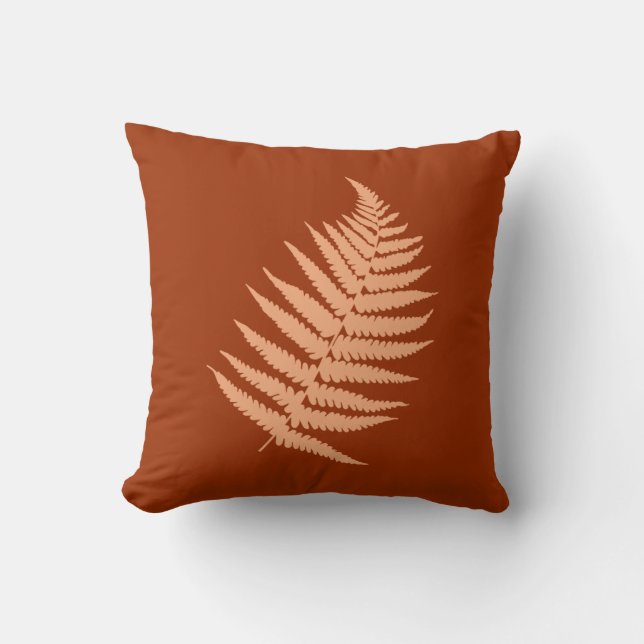Fall Autumn Fern Leaves Cushion (Front)