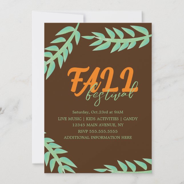 Fall Autumn Festival Greenery Flyer Invitation (Front)