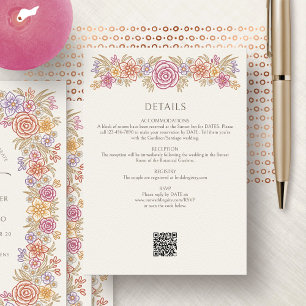 Fall Autumn Floral Details Wedding Enclosure Card