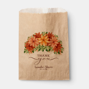 Fall Autumn Flowers Bridal Shower Favour Bags